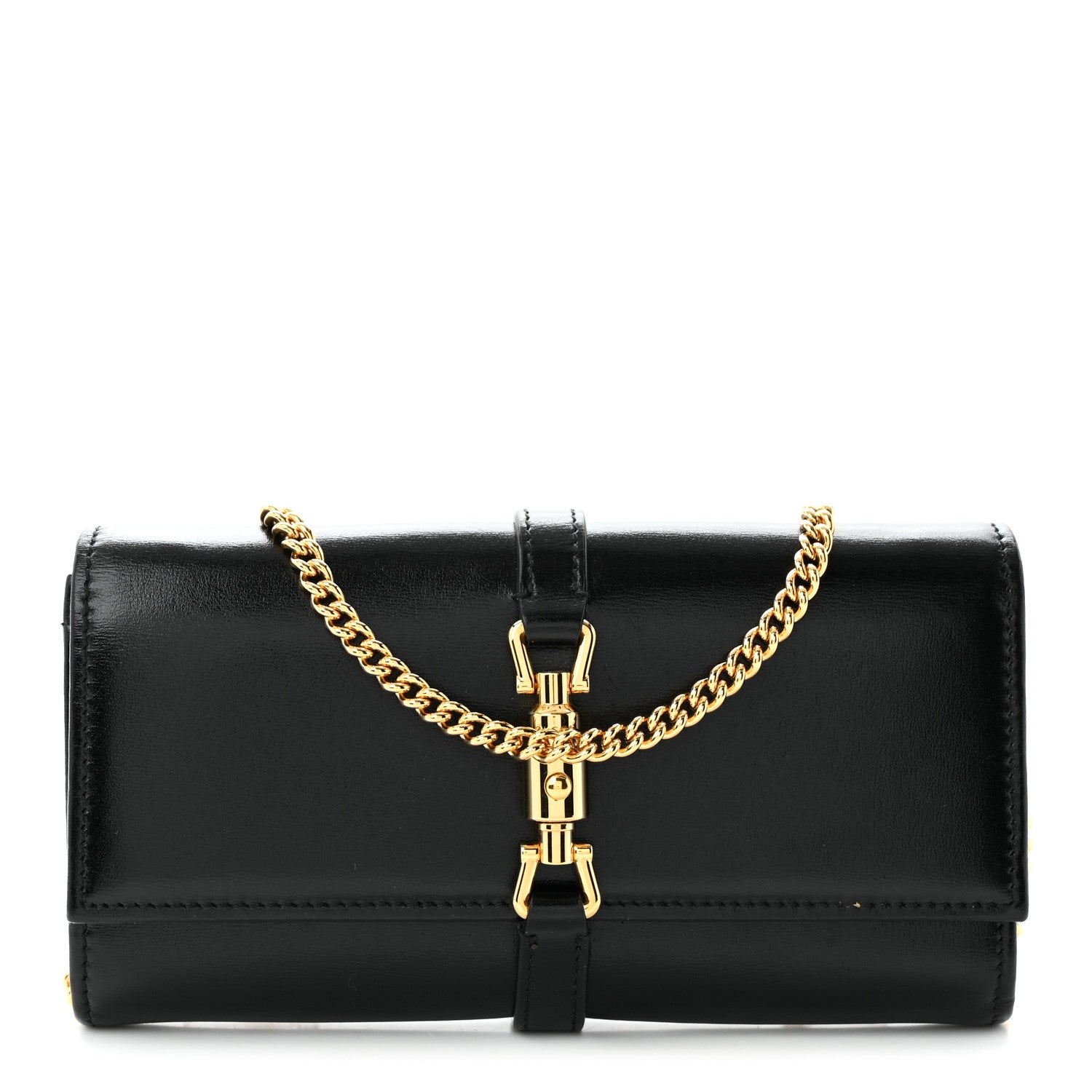 Gucci Calfskin Jackie 1961 Chain Wallet Black Black 1 of 11