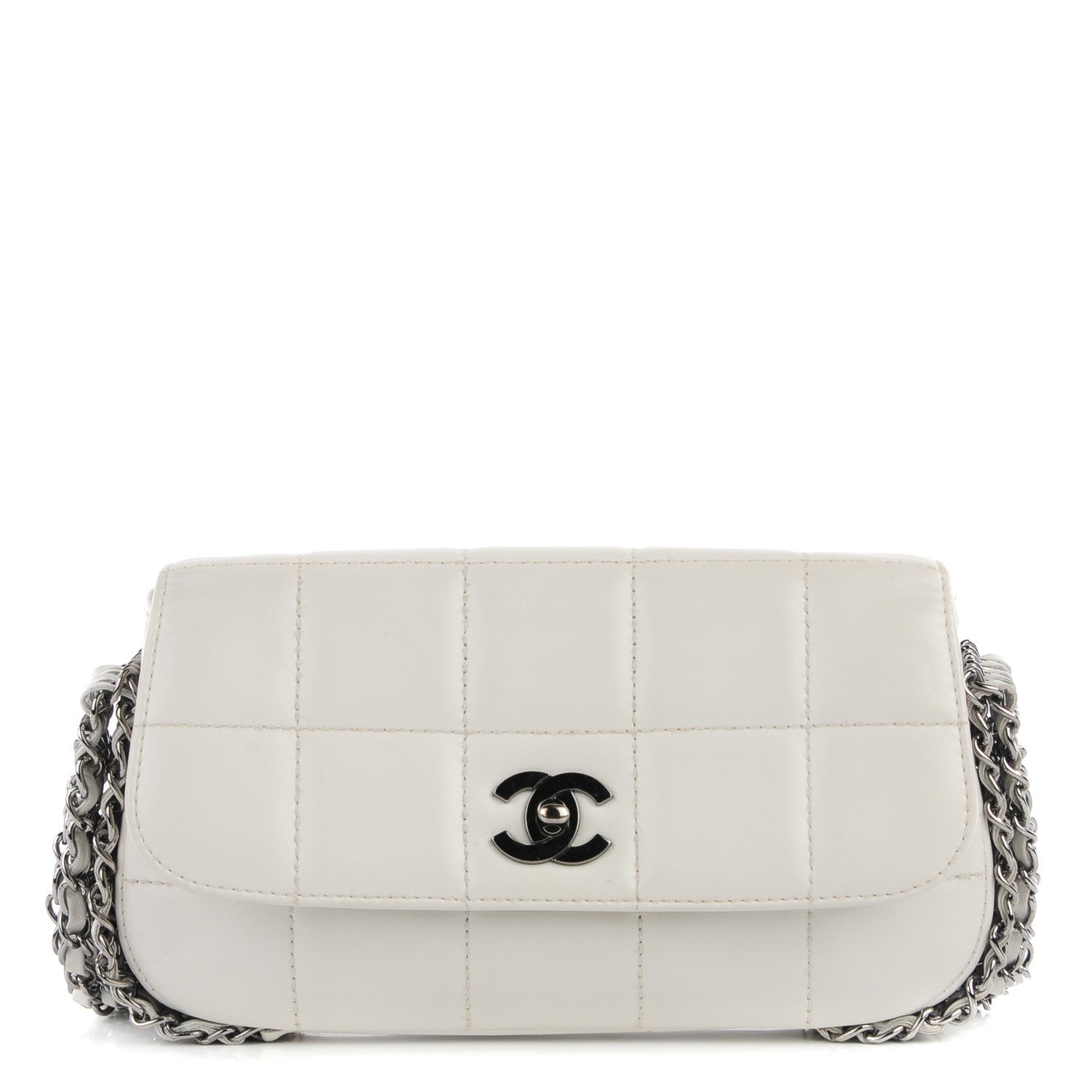 Chanel Lambskin Chocolate Bar 5 Chain Flap White 1 of 8