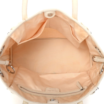 Christian Dior Coated Canvas Cannage Small Panarea Tote White 4 of 5