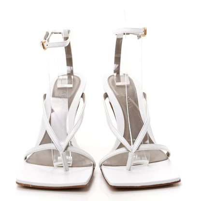 Bottega Veneta Lambskin Stretch Multi Strap 90mm Sandals 37.5 Optic White 2 of 8