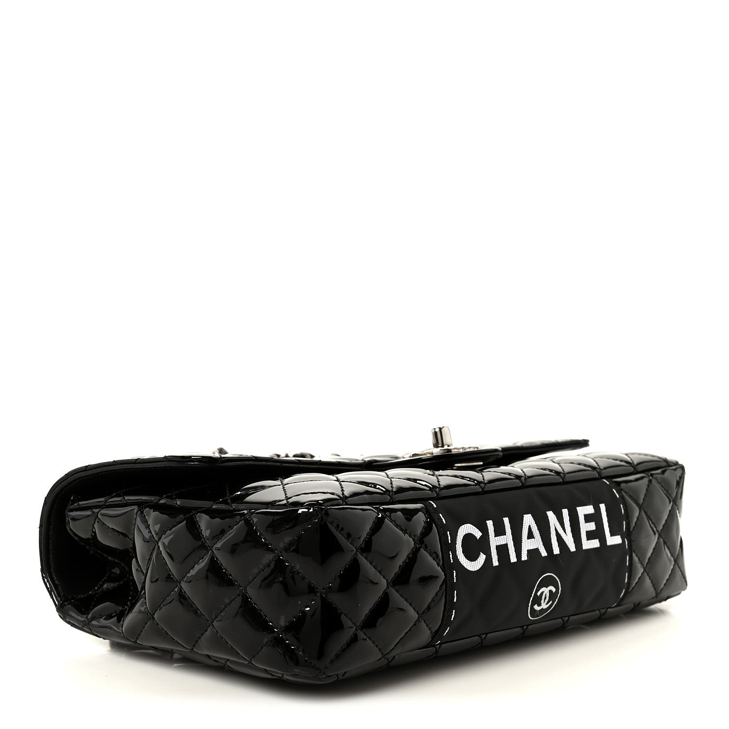 Chanel Patent Quilted Secret Label Medium Flap Black 4 of 12