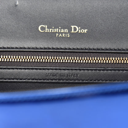 Christian Dior Metallic Patent Micro-Cannage Medium Diorama Flap Bag Blue 12 of 14