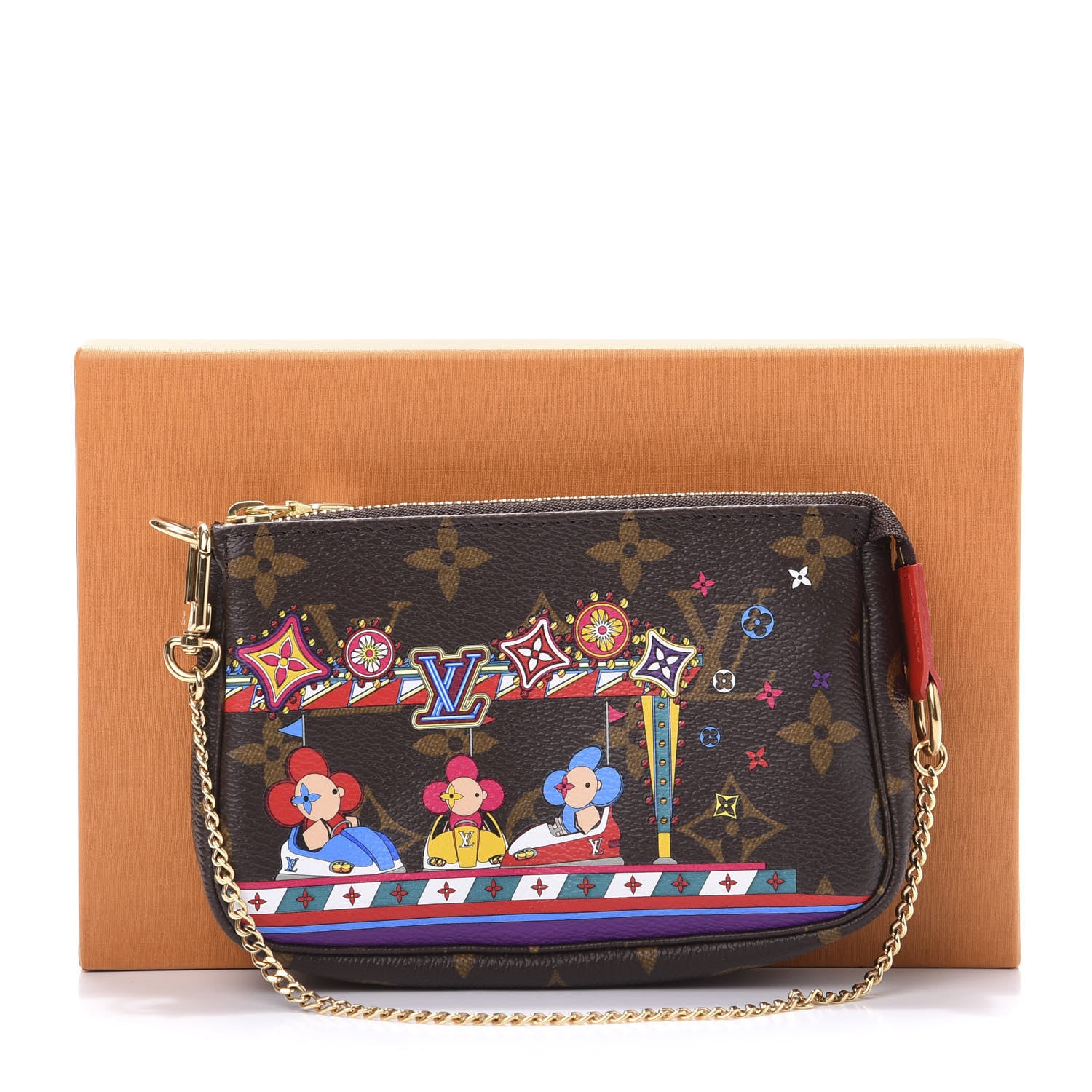 Louis Vuitton Monogram 2020 Christmas Animation Bumper Cars Mini Pochette Accessories Coquelicot 9 of 9