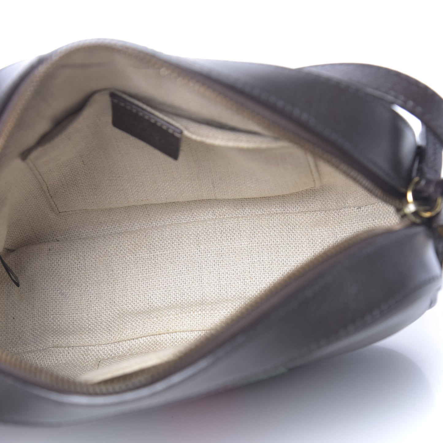 Textured Calfskin Web Small Webby Bee Shoulder Bag Brown Coffee