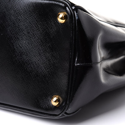 Prada Saffiano Vernice Medium Galleria Double Zip Tote Black 10 of 15