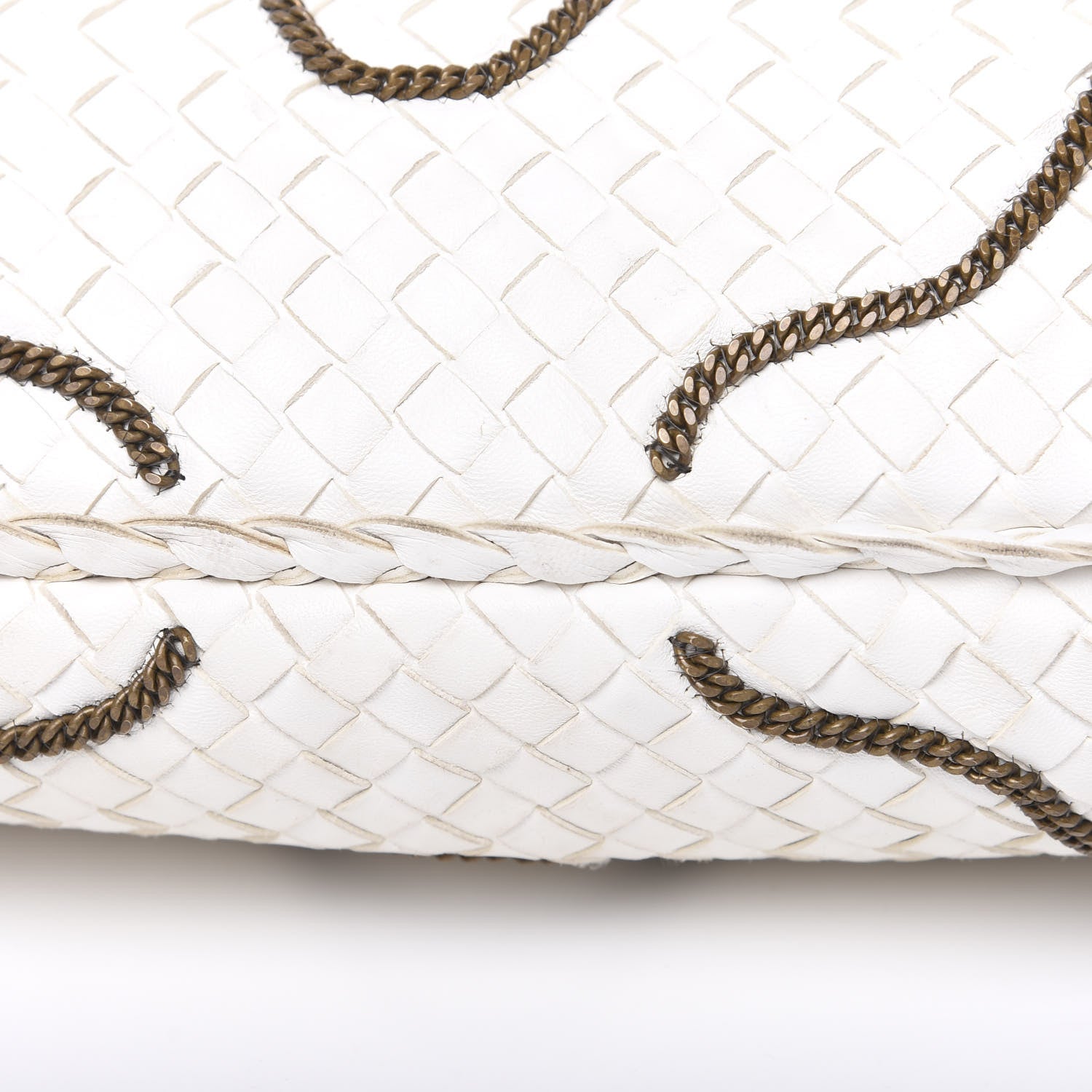Bottega Veneta Nappa Intrecciato Medium Veneta Chain Hobo White 10 of 14