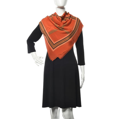 Burberry Silk Buckle Print Square Scarf Orange 2 of 3