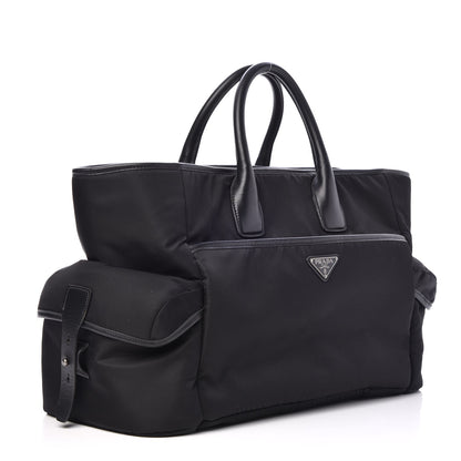Prada City Calf Tessuto Nylon Shopping Tote Black 3 of 8