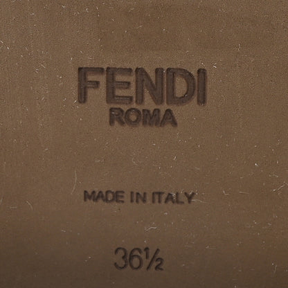 Fendi Vitello Stretch Fabric FF Rockoko Biker Boots 36.5 Maya Chocolate 7 of 9