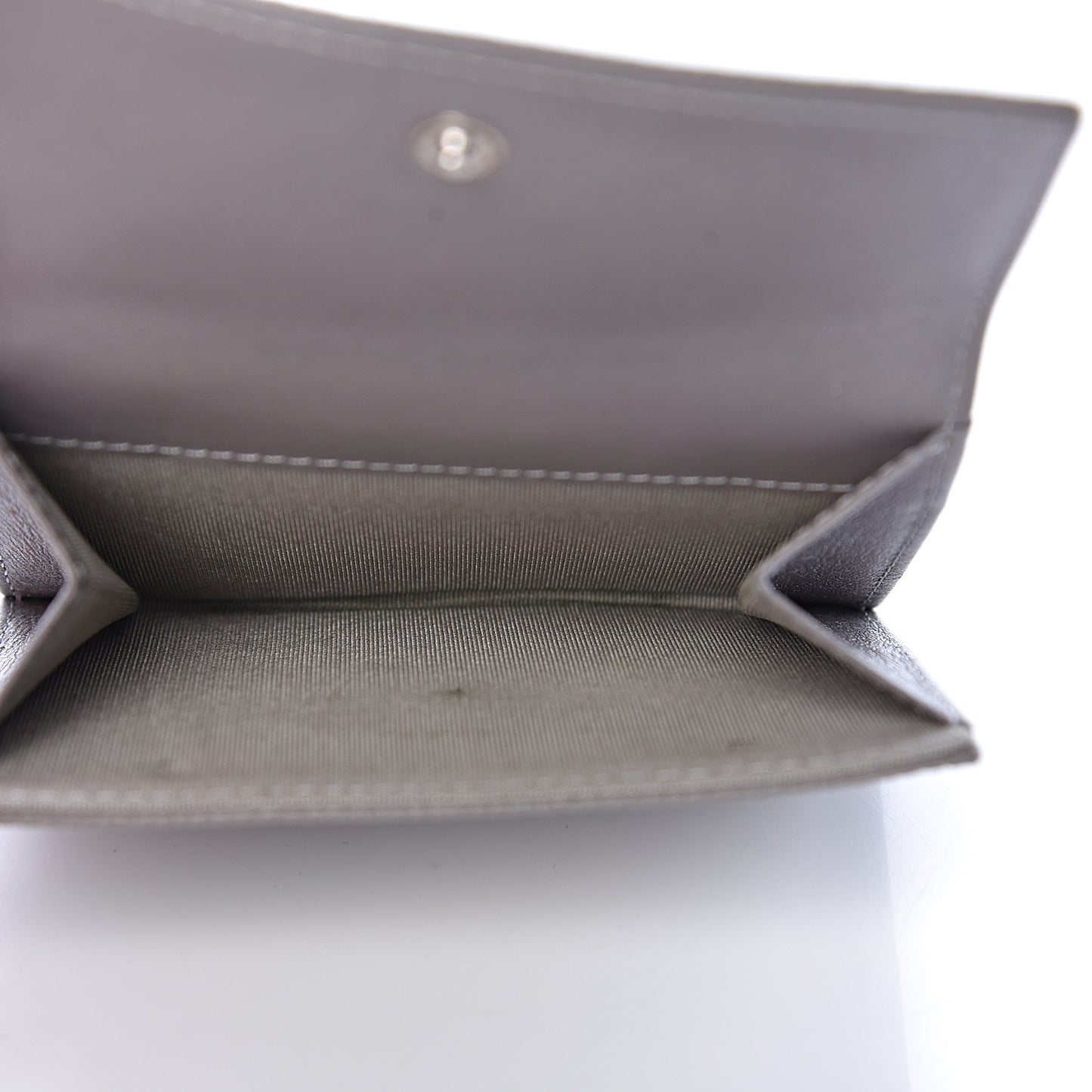 Caviar Timeless CC Compact French Wallet Light Grey