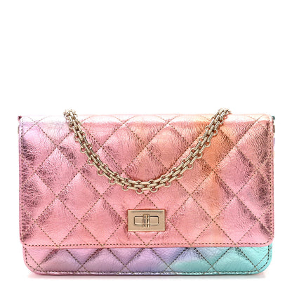 Chanel Metallic Goatskin Quilted 2.55 Reissue Wallet on Chain WOC Multicolor 1 of 12