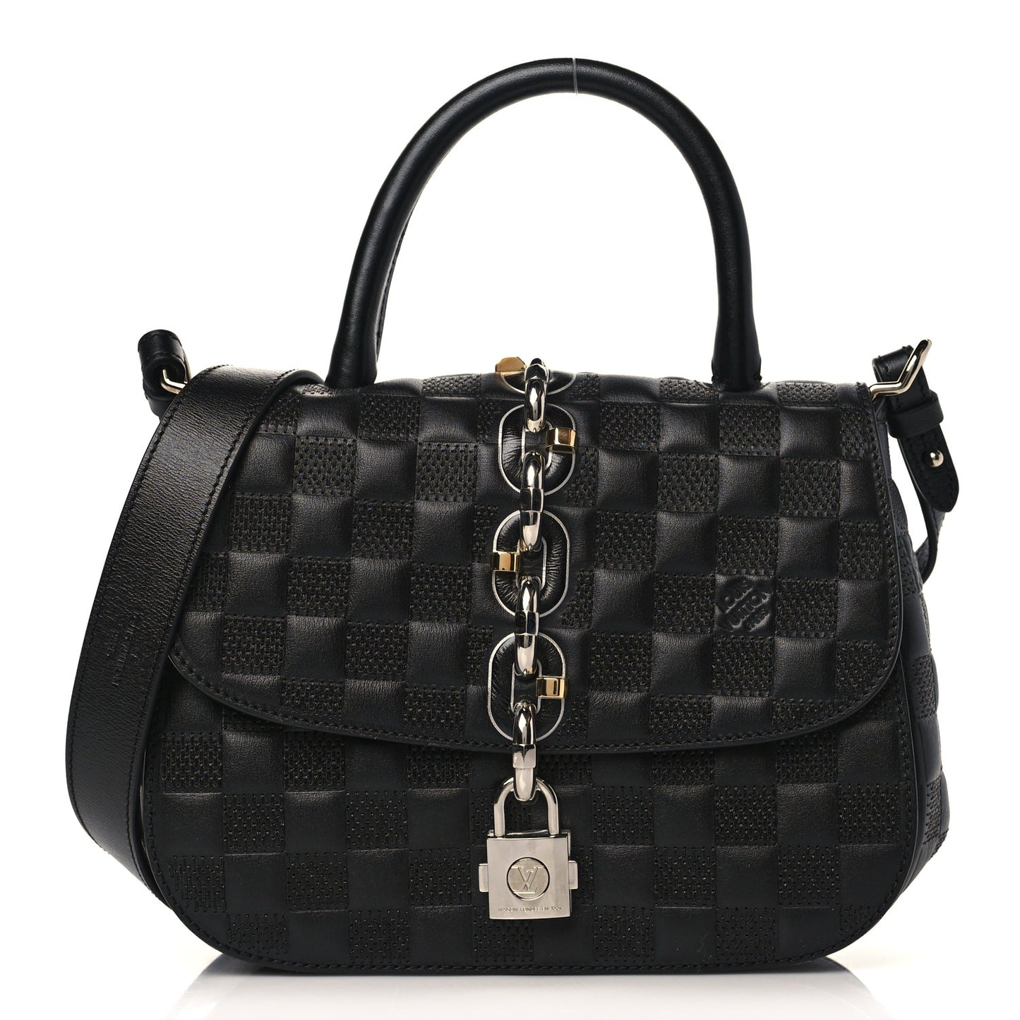 Damier Matel Chain It Bag PM Gris