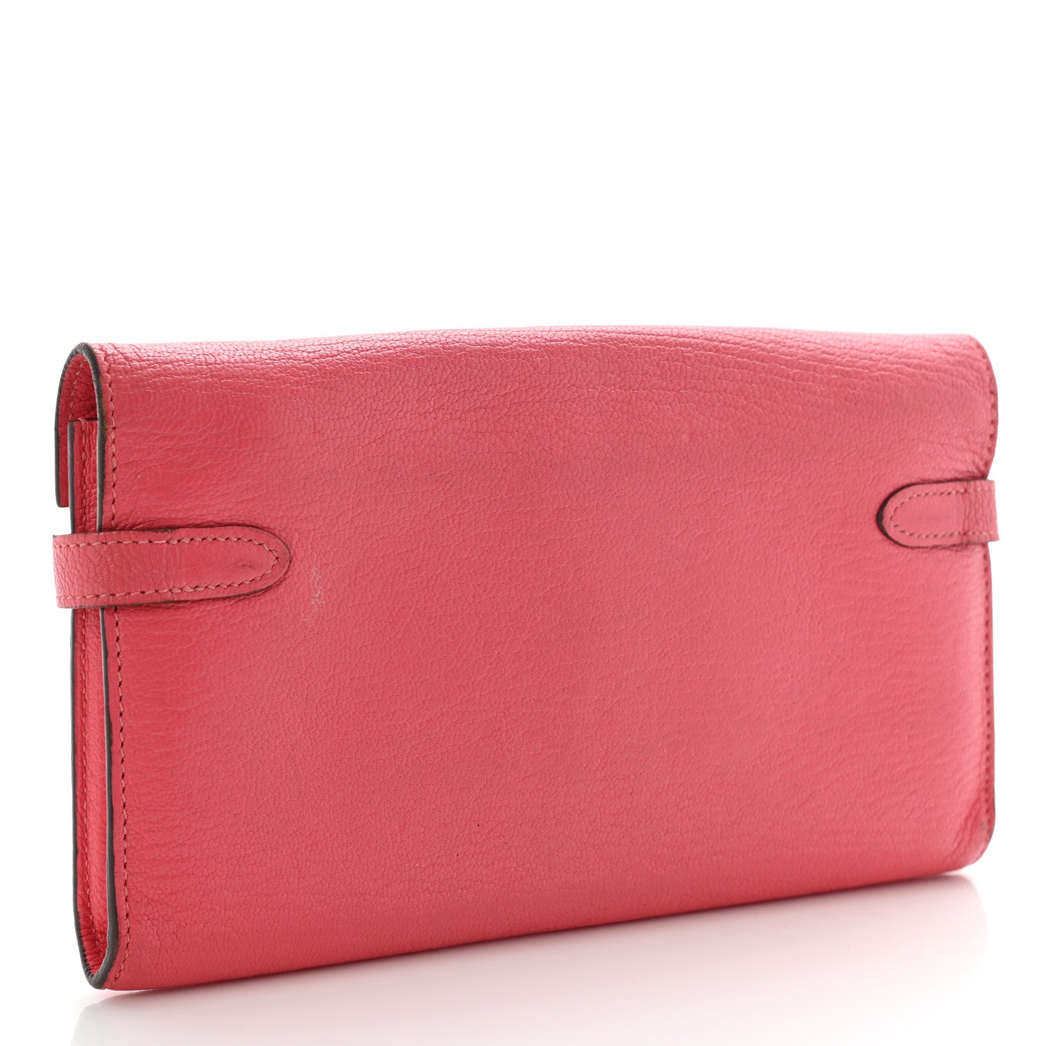 Hermes Chevre Mysore Kelly Longue Wallet Rose Lipstick 3 of 16