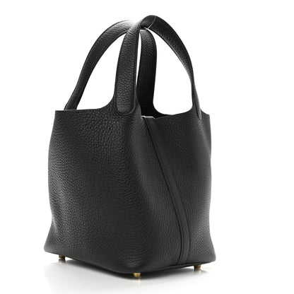 Hermes Taurillon Clemence Picotin Lock 18 PM Black 3 of 9