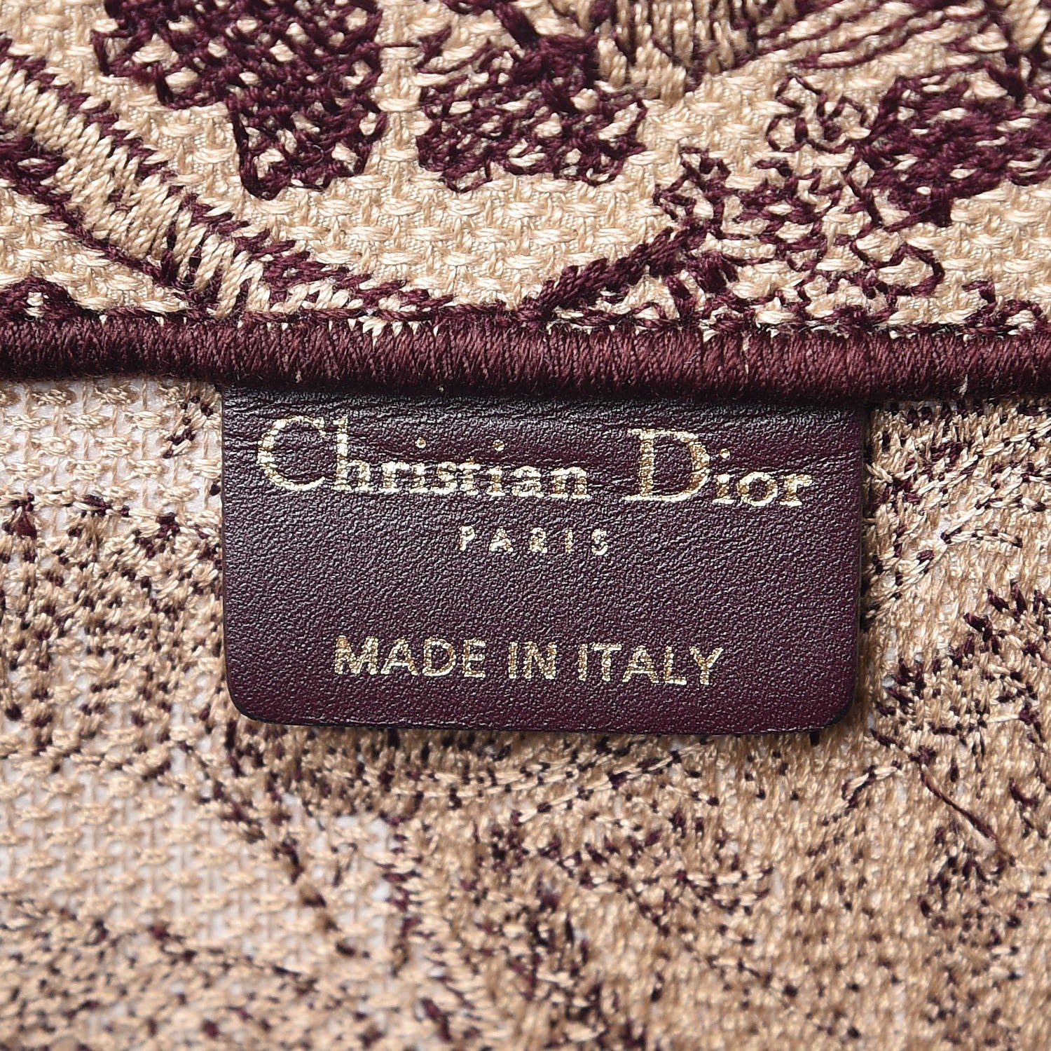 Christian Dior Canvas Embroidered Large Dioriviera Toile De Jouy Book Tote Burgundy 6 of 7