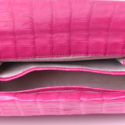 Nancy Gonzalez Crocodile Foldover Clutch Fuchsia 4 of 4
