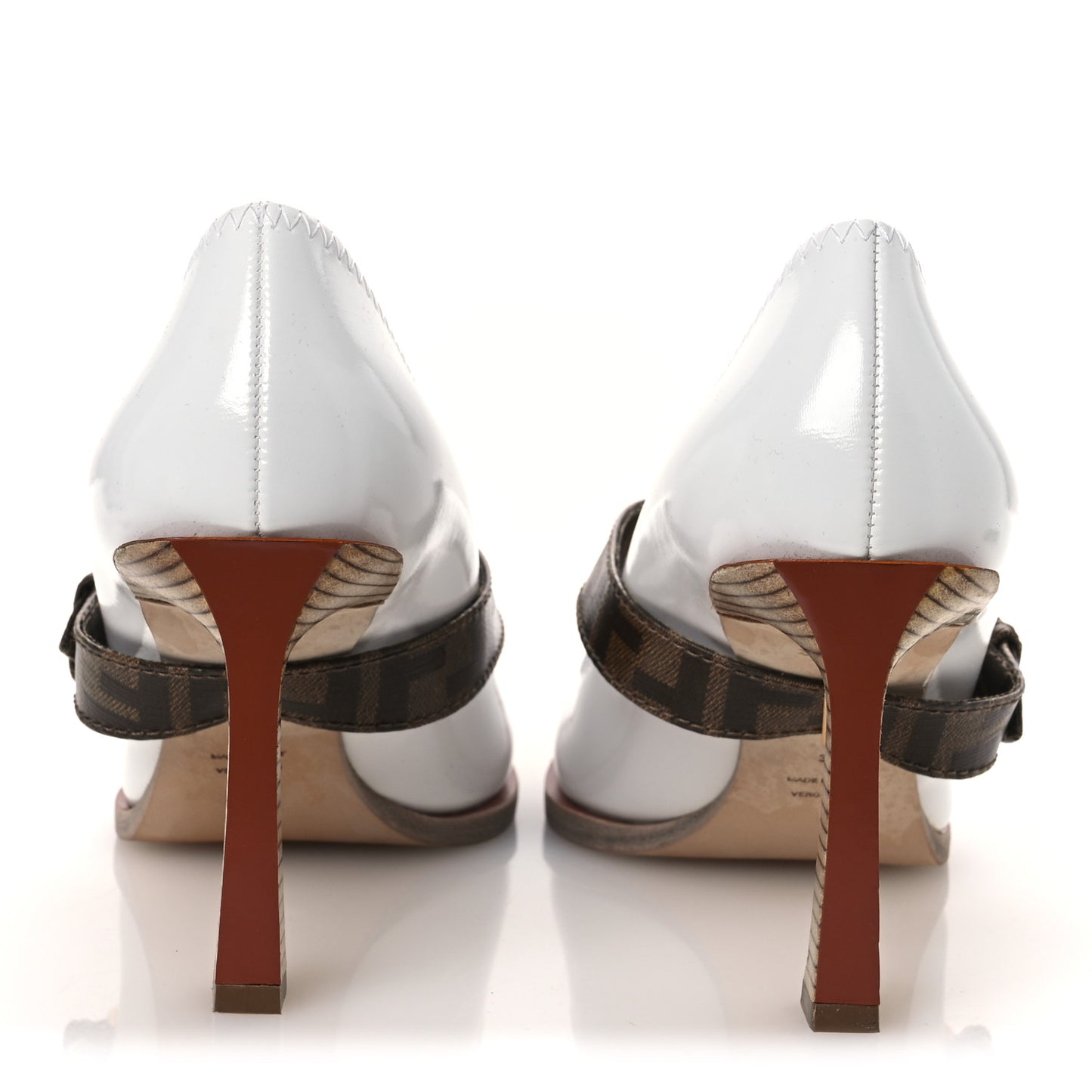 Glossy Neoprene Glazed Fabric FF FFrame Court Mary Jane Pumps 39 White Tobacco Moro