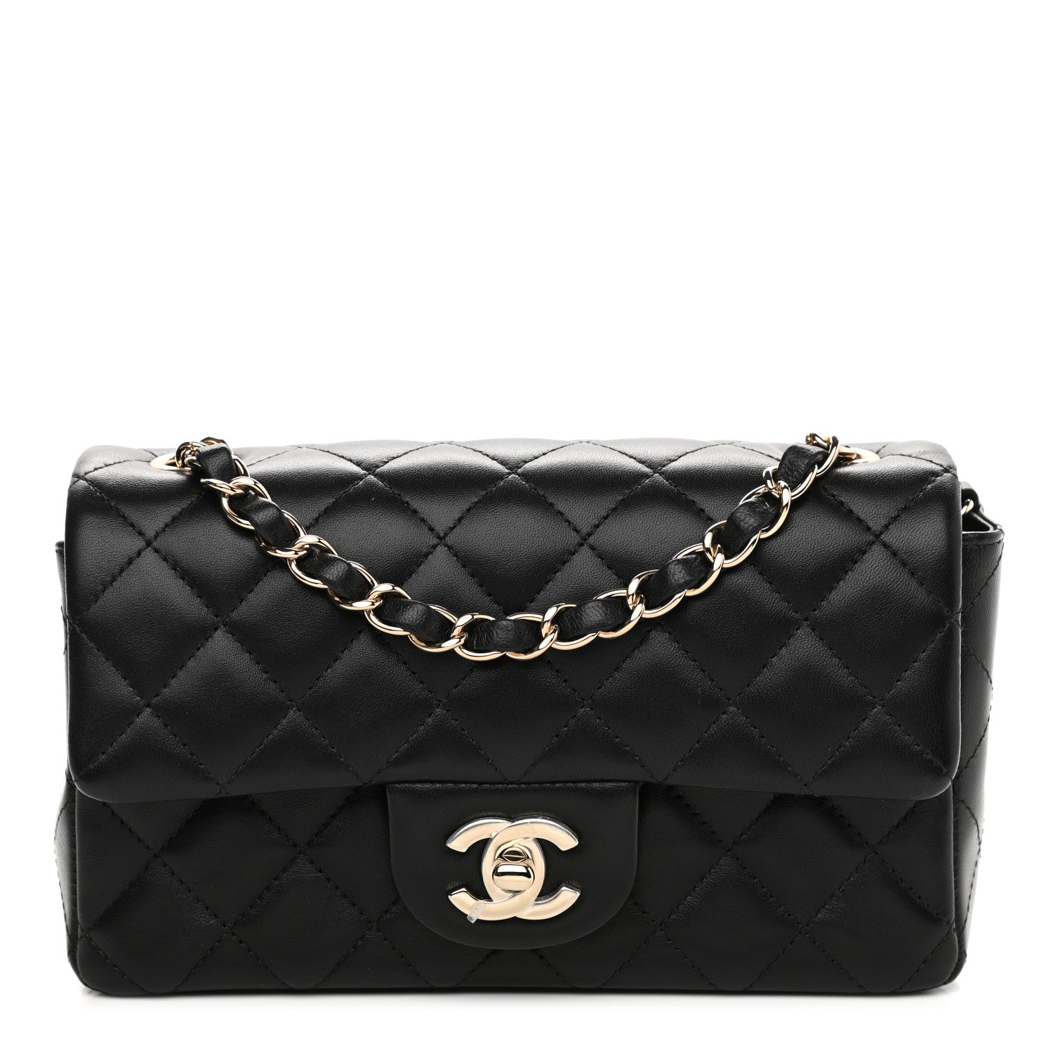 Chanel Lambskin Quilted Mini Rectangular Flap Black 1 of 9