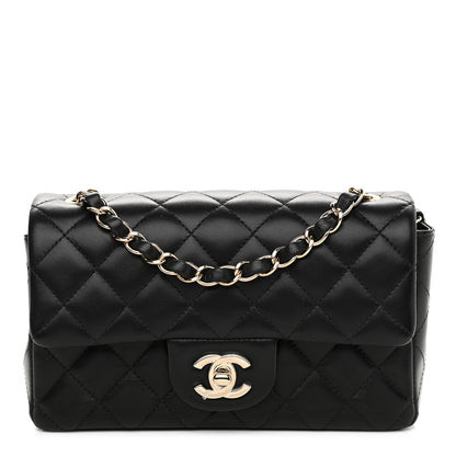 Chanel Lambskin Quilted Mini Rectangular Flap Black 1 of 9