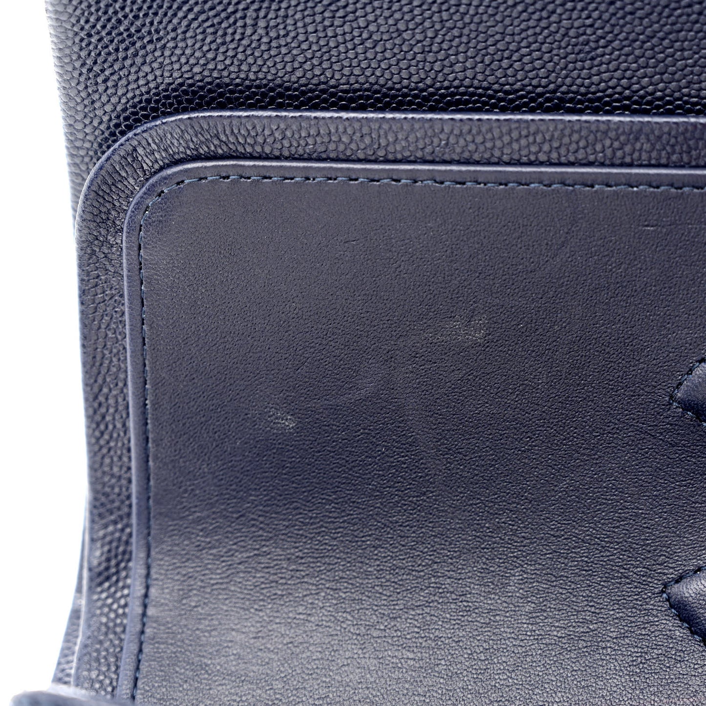 Caviar Quilted Medium Double Flap Navy