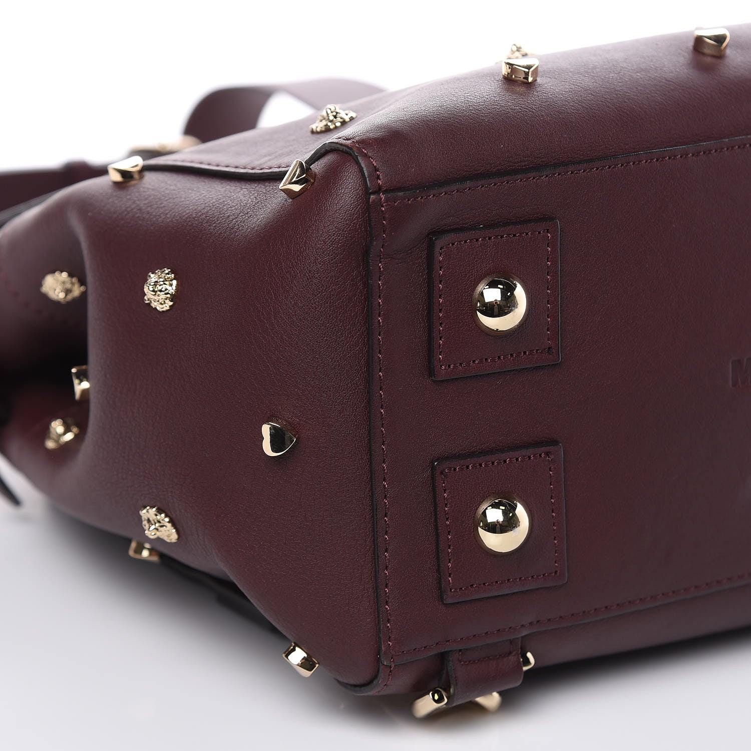 Mulberry Calfskin Studded Medium Cara Delevingne Convertible Satchel Oxblood 8 of 14