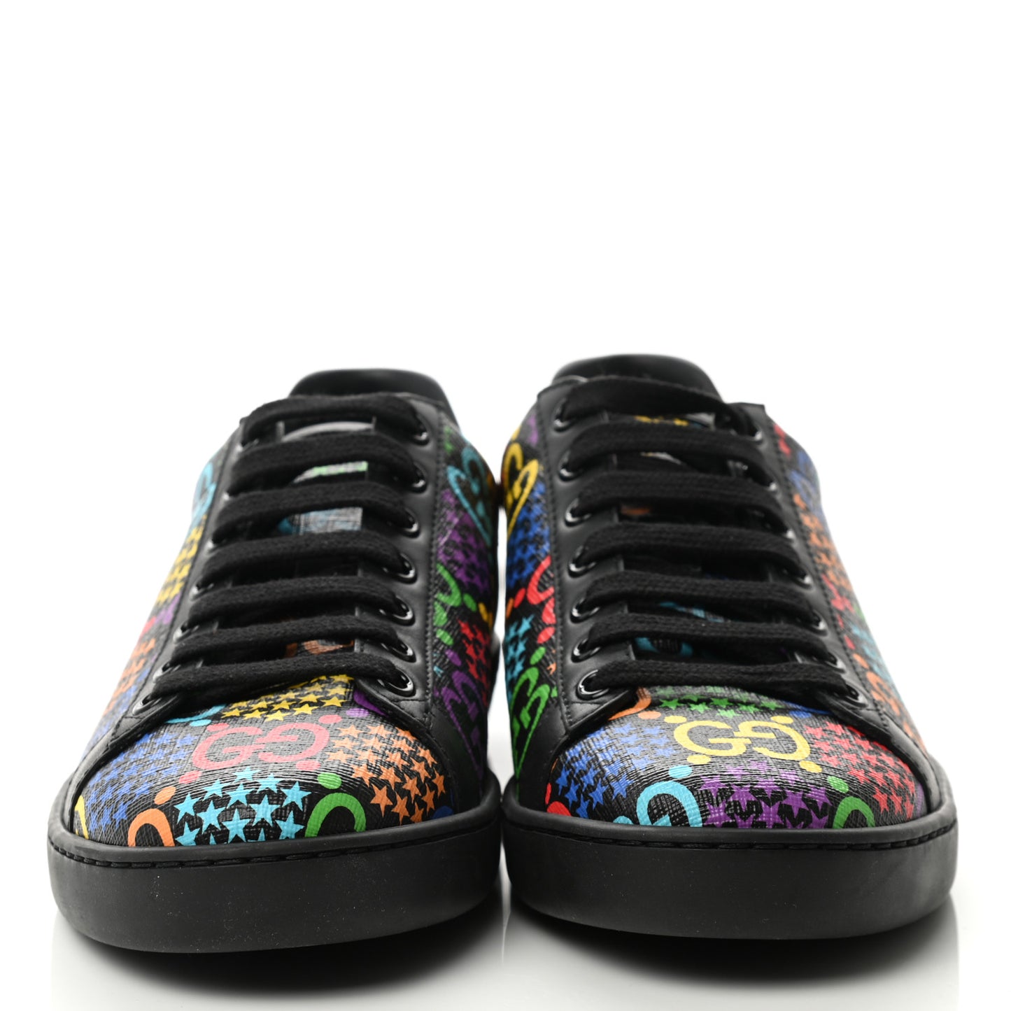 GG Supreme Monogram Psychedelic Womens Ace Sneakers 35.5 Black Multicolor