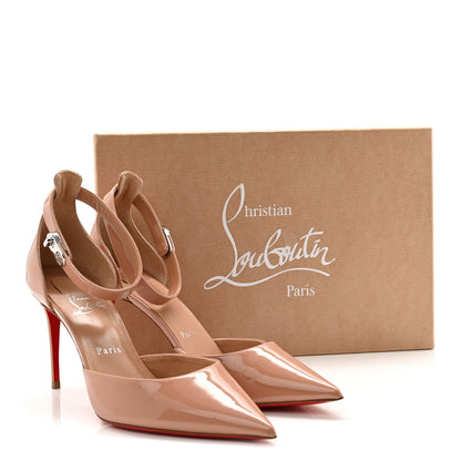 Christian Louboutin Patent Lock Strap 85 Pumps 40 Nude 9 of 9