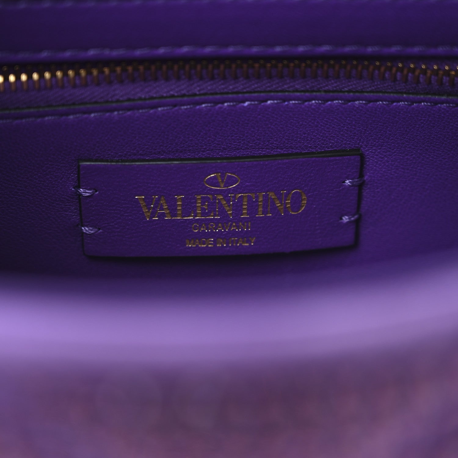 Valentino Garavani Crystal Suede Enamel Medium Roman Stud Shoulder Bag Purple 6 of 9