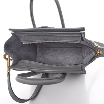 Celine Drummed Calfskin Nano Luggage Kohl 5 of 8