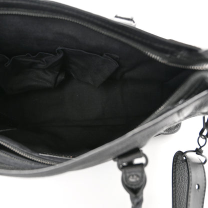 Balenciaga Chevre Black Metallic Edge Hardware S City Black 5 of 10