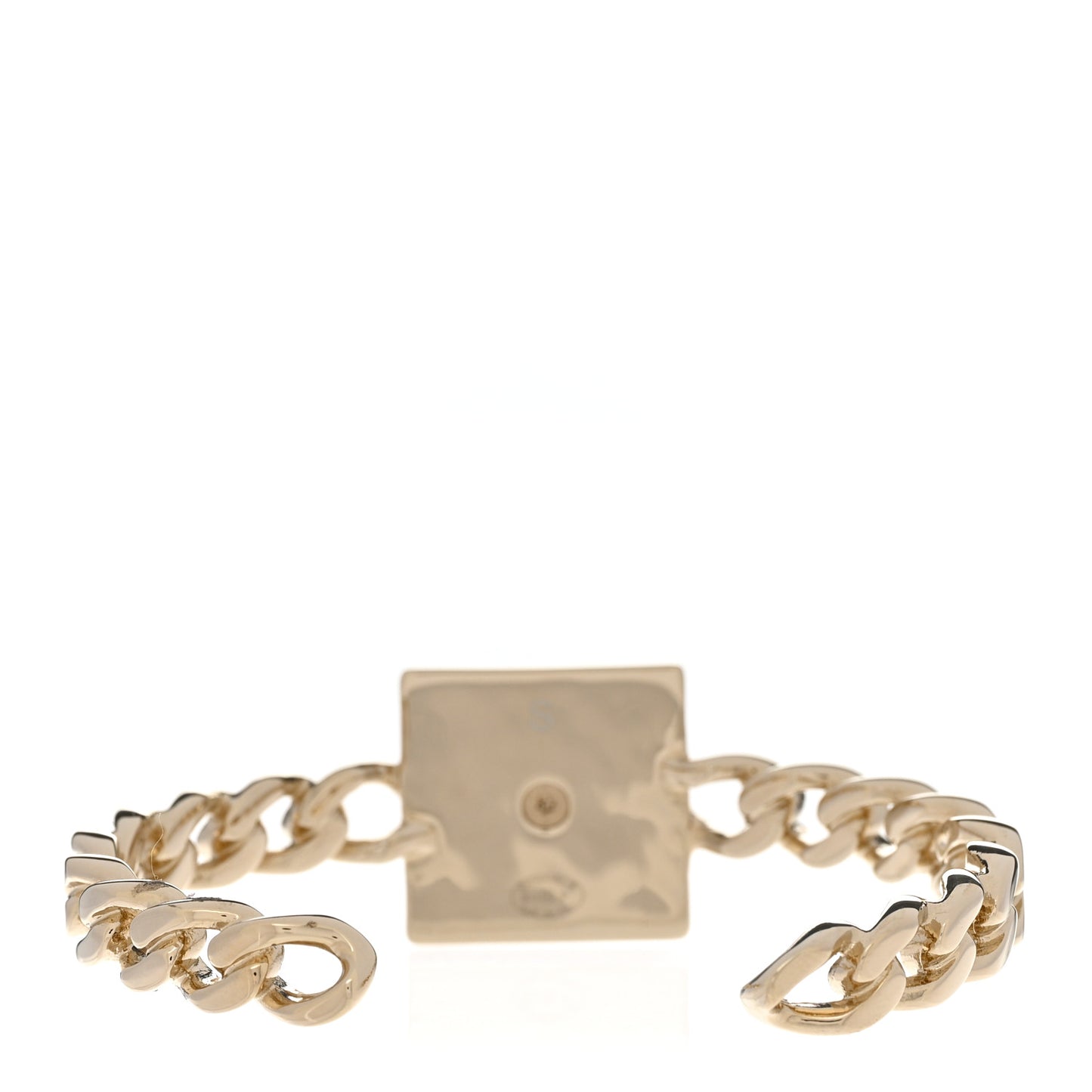 Metal Crystal CC Chain Link Cuff S Bracelet Gold