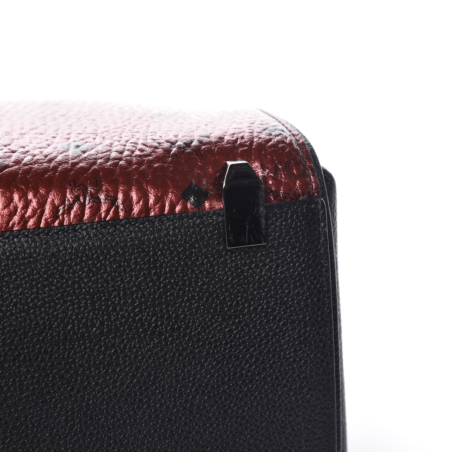MCM Metallic Visetos Medium Corina Shoulder Bag Scooter Red 13 of 15