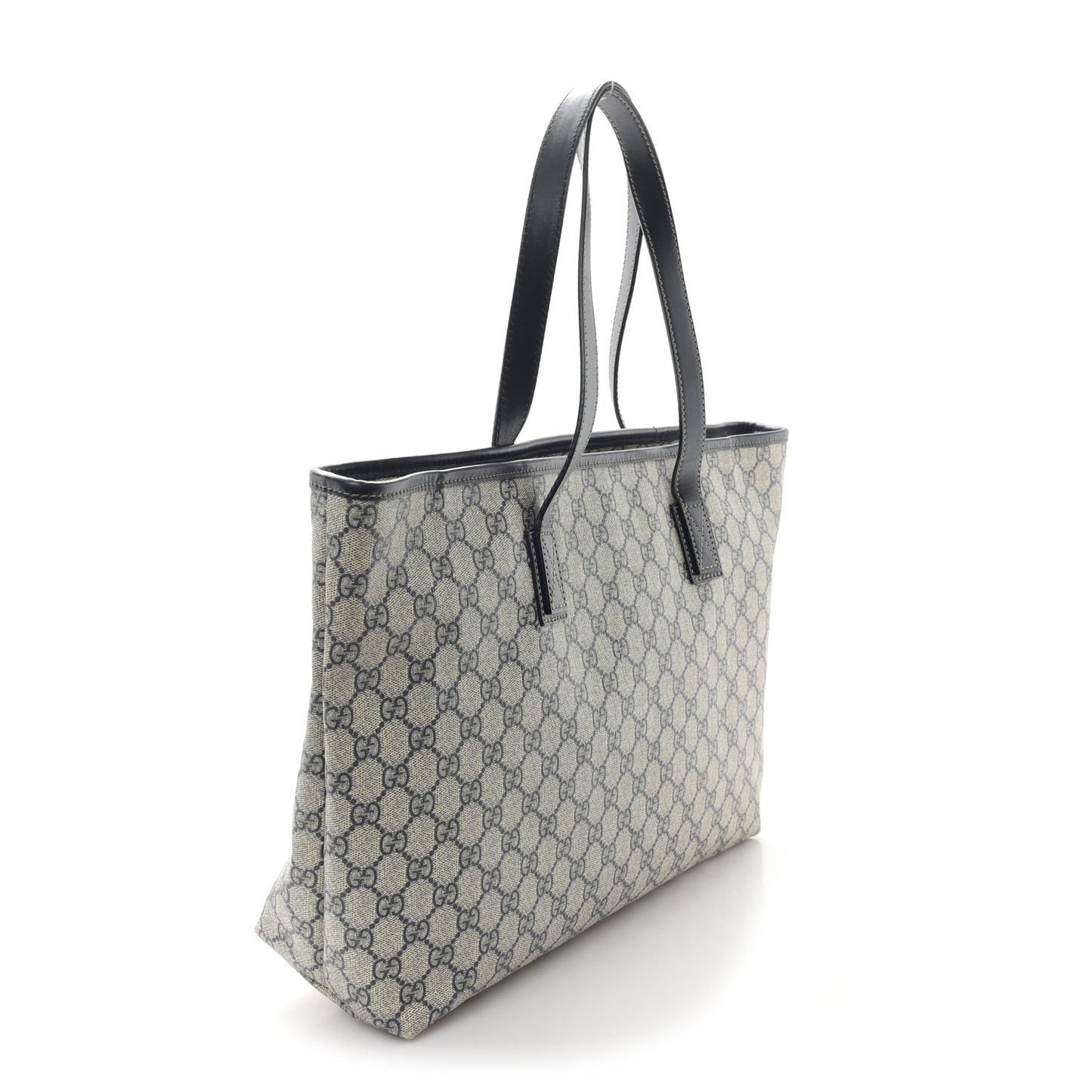 GG Supreme Monogram Medium Zippered Shopping Tote Navy
