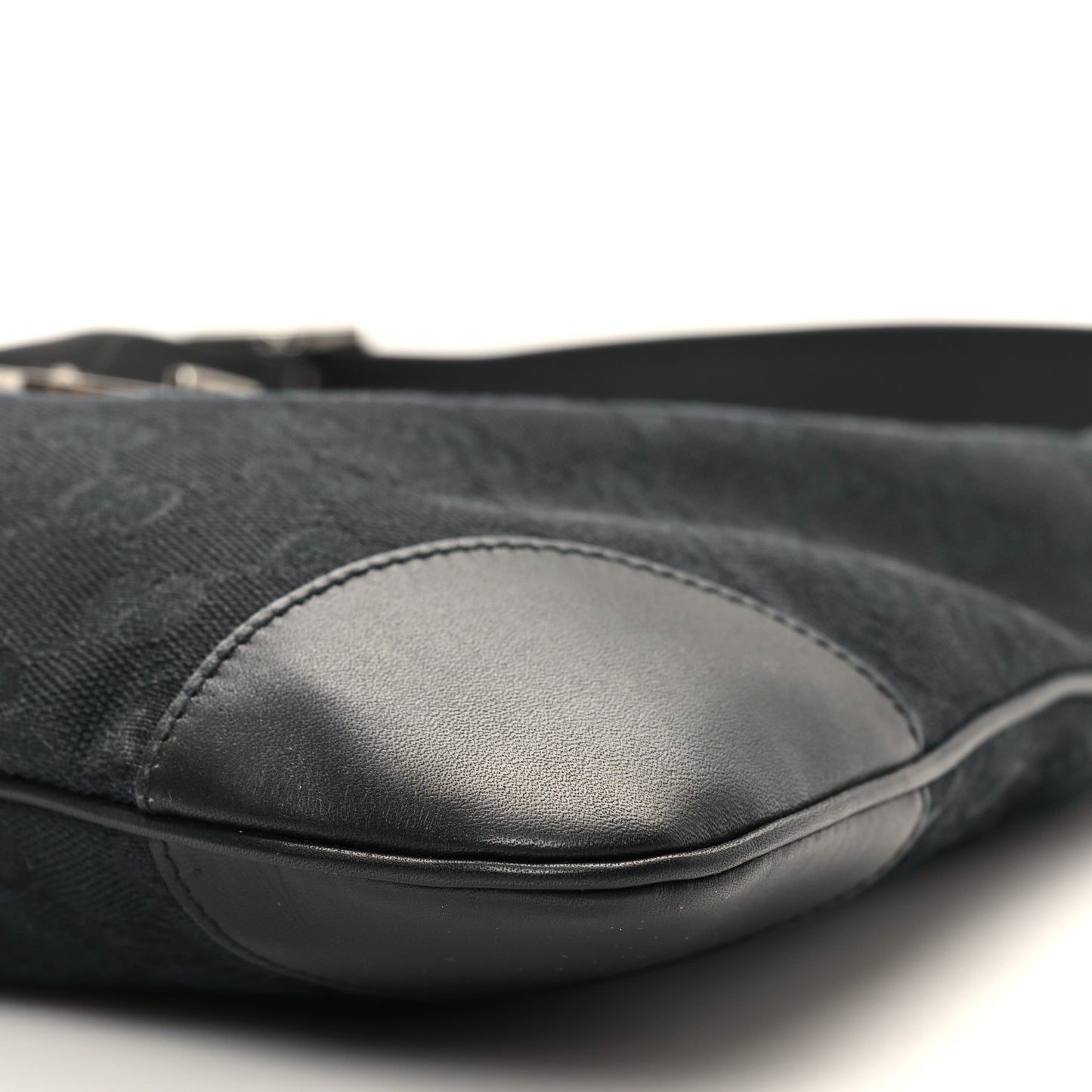 Monogram Lobster Clasp Jackie O Hobo Black