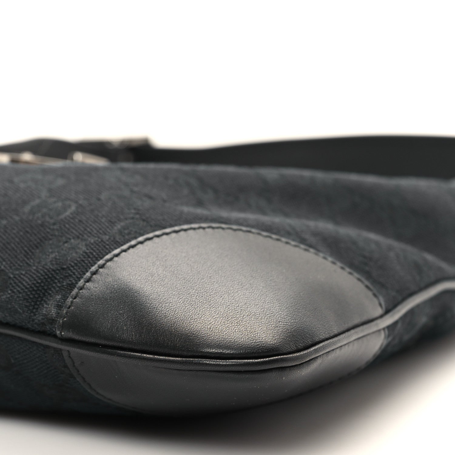 Gucci Monogram Lobster Clasp Jackie O Hobo Black 10 of 10