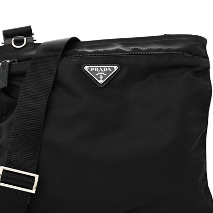 Prada Nylon Vela Flat Messenger Bag Black 7 of 11
