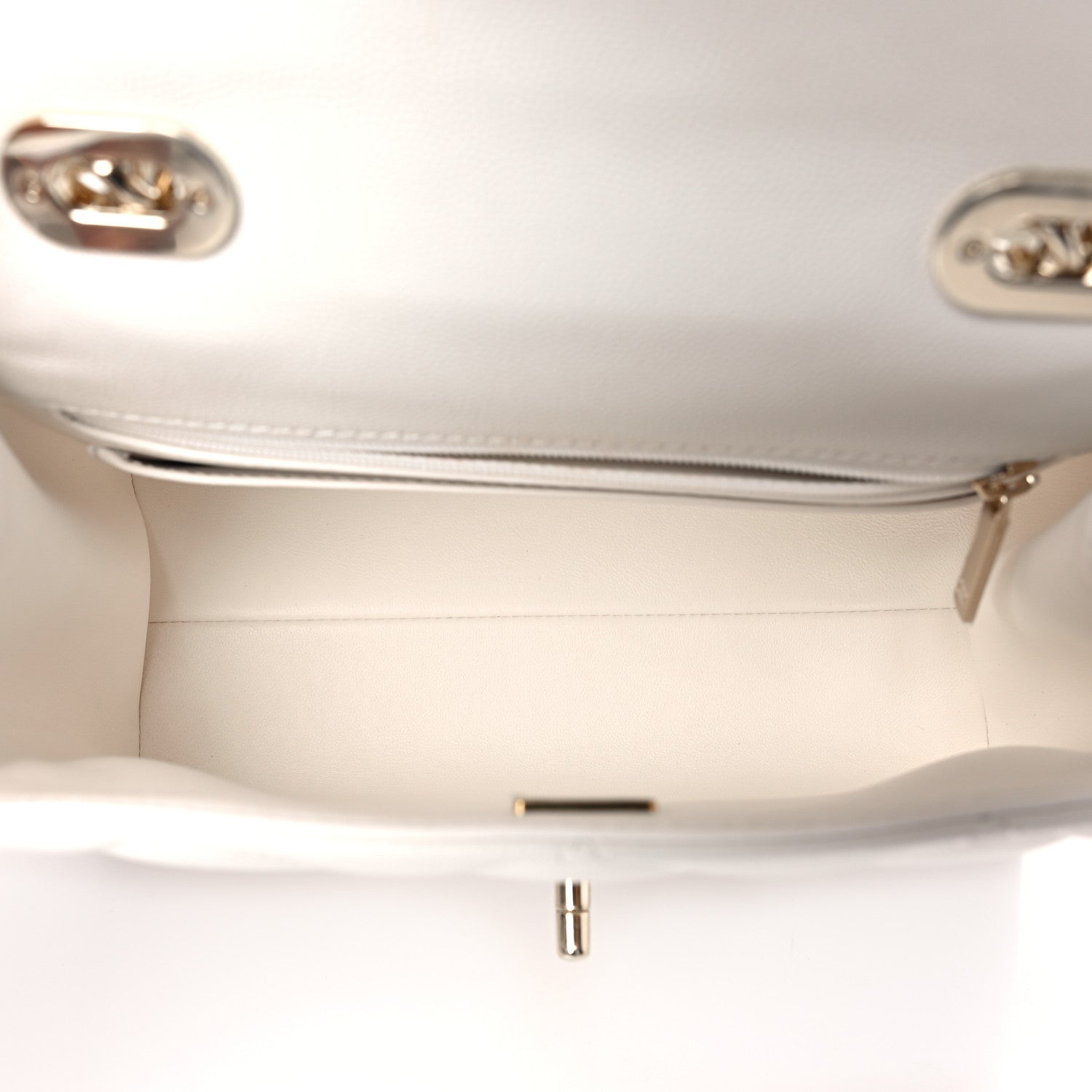 Chanel Caviar Quilted Mini Retro Twist Top Handle Flap White 5 of 10