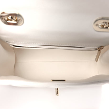 Chanel Caviar Quilted Mini Retro Twist Top Handle Flap White 5 of 10