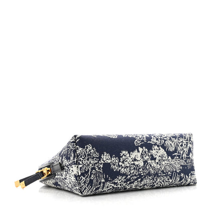 Christian Dior Embroidered Toile De Jouy 30 Montaigne Cosmetic Pouch Blue 4 of 6