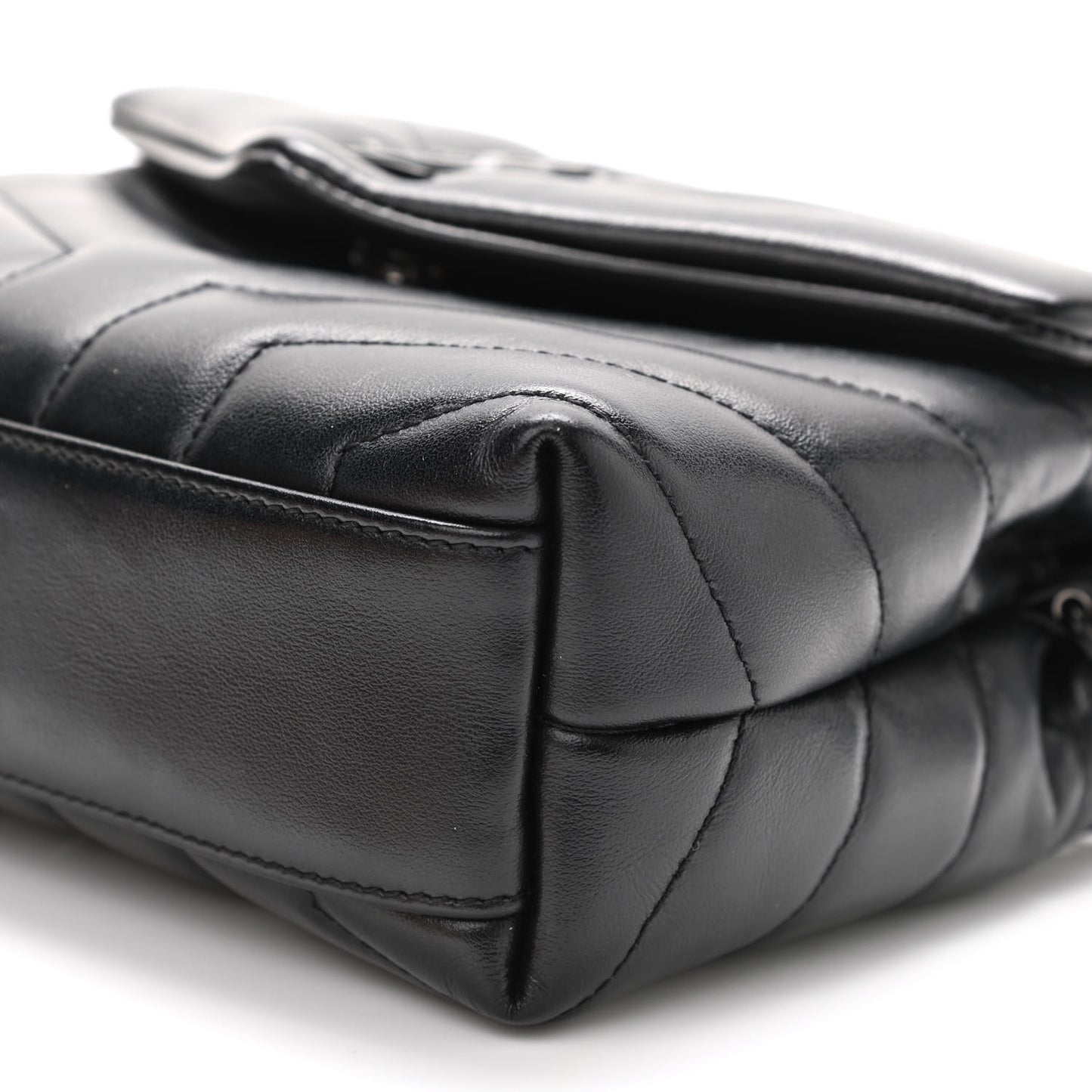 Calfskin Y Quilted Monogram Toy Loulou Crossbody Bag Black