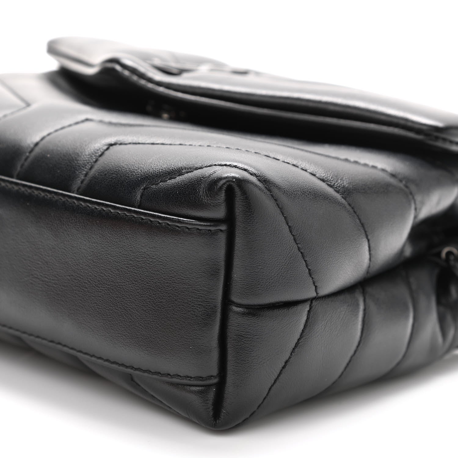 Saint Laurent Calfskin Y Quilted Monogram Toy Loulou Crossbody Bag Black 11 of 13