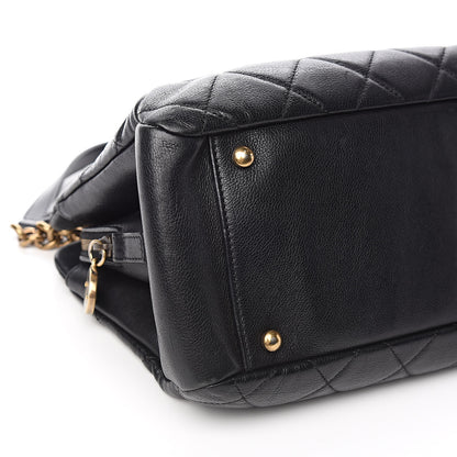 Chanel Calfskin Quilted Small CC Crown Tote Black 8 of 10