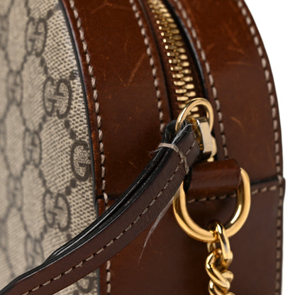 Gucci GG Supreme Monogram Cuoio Toscano Mini Chain Shoulder Bag Beige Ebony Cuir 11 of 12