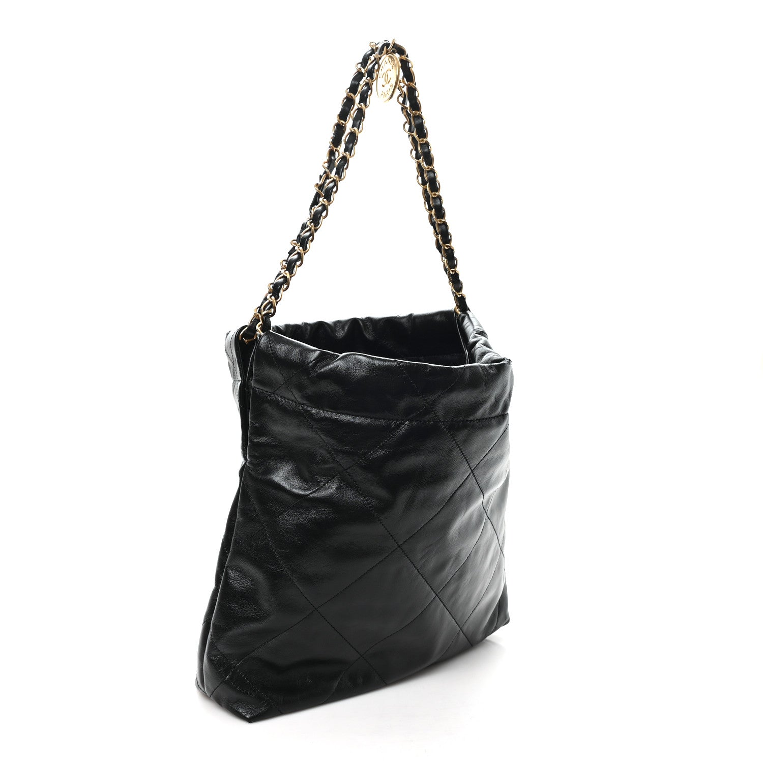 Chanel Shiny Calfskin Quilted Small Chanel 22 Black 4 of 11