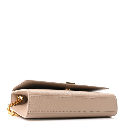 Saint Laurent Grain De Poudre Small Monogram Kate Satchel Dark Beige 4 of 10