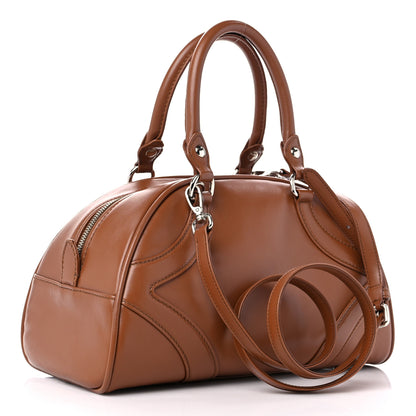 Prada Soft Calfskin Monochrome Bowling Bag Cognac 3 of 11