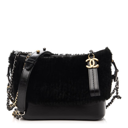 Chanel Shearling Small Gabrielle Hobo Black 1 of 10