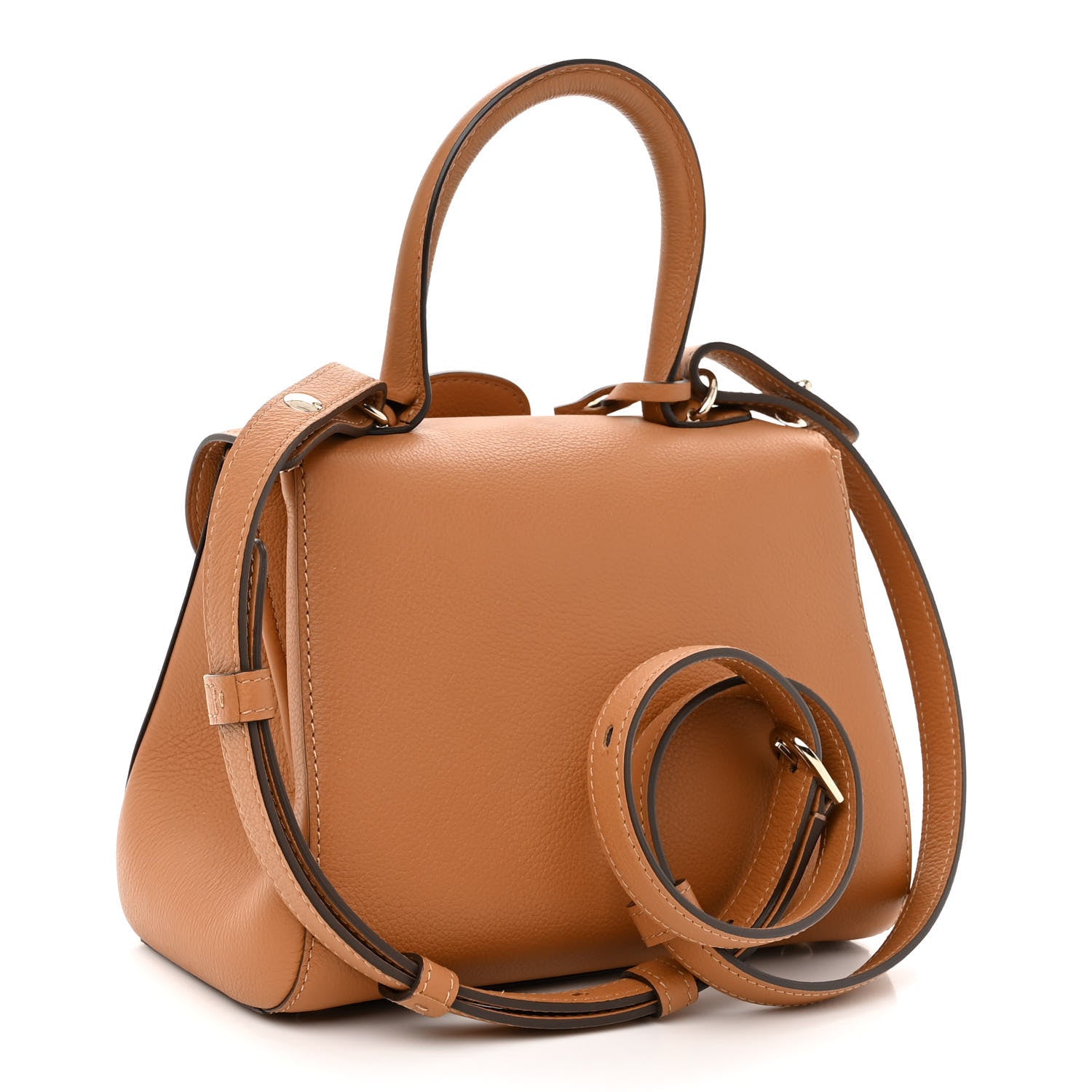 Delvaux Grained Calfskin Mini Brillant Satchel Natural 3 of 10