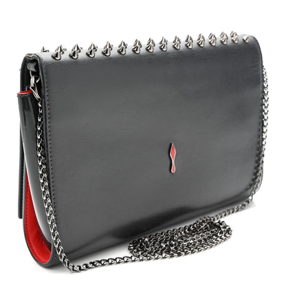 Christian Louboutin Calfskin Patent Spikes Paloma Clutch Black 2 of 10