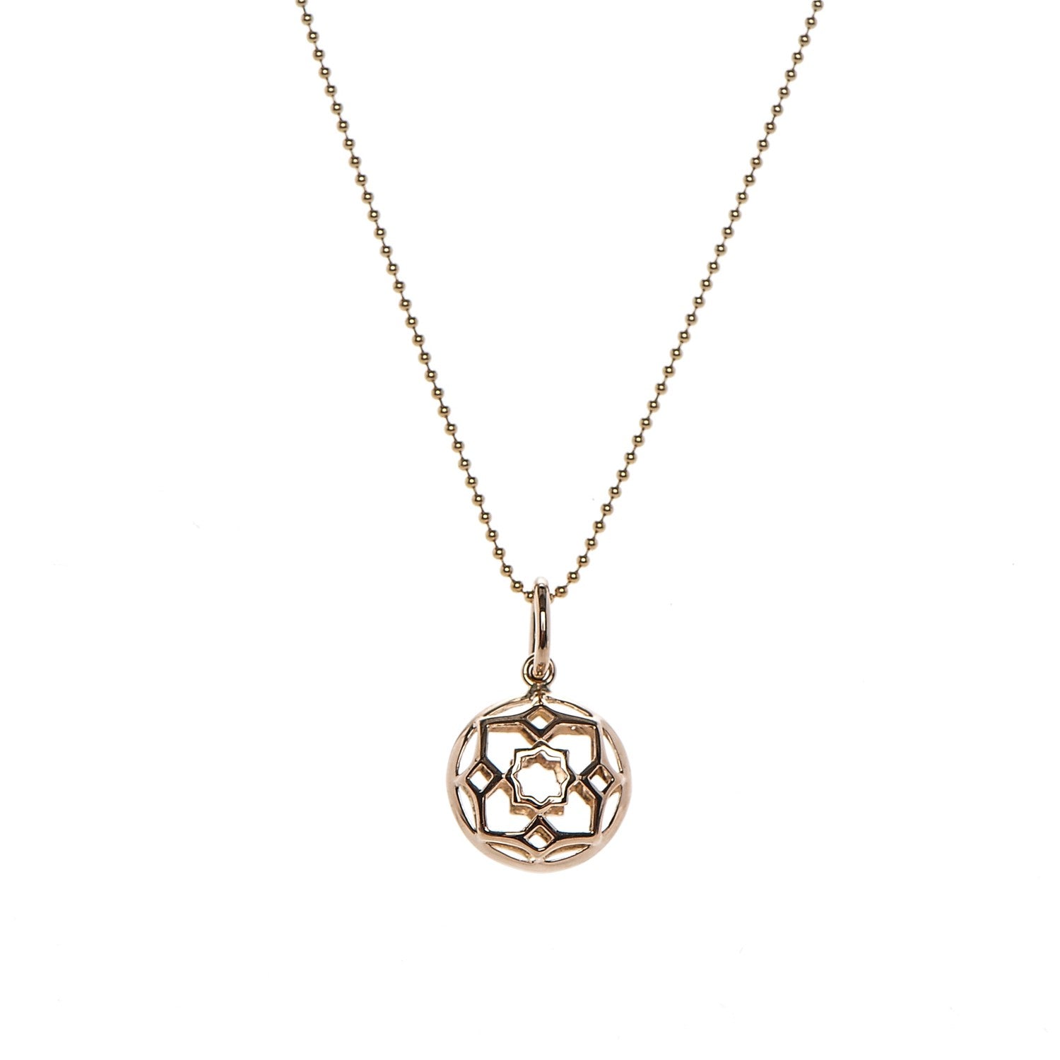 Tiffany 18K Yellow Gold Paloma Picasso Zellige Medallion Pendant Necklace 3 of 4